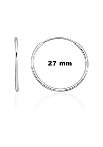 925 Ayar Gümüş 27 Mm Halka Küpe St257