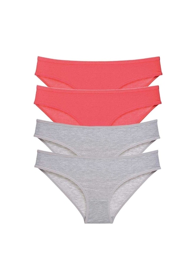 Royaleks 4 adet Süper Eko Set Likralı Kadın Slip Külot Fuşya Gri RYL-EKO4029 Gri