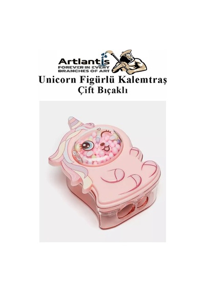 Unicorn Kalemtraş 4 Renk 1 Paket Hazneli Jumbo Kalemtıraş Unicorn Boynuzlu Standart Kalem Açacağı Sevimli Plastik