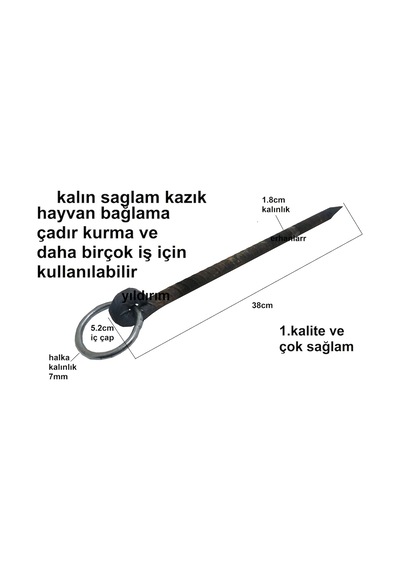 Hayvan Bağlama Çivisi Çadır Kazığı Çivi