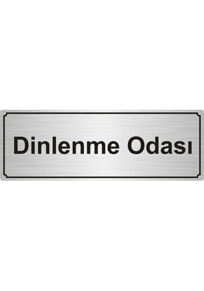 Dinlenme Odası Yönlendirme Levhası 7Cmx20Cm Gümüş Renk Metal