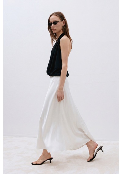 Suud Collection Ekru Saten Etek