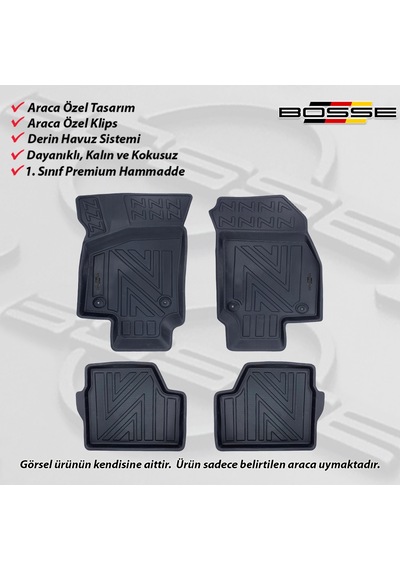 Opel Astra H Paspas Araca Özel SEDAN - HB 2004 2015 BOSSE 3D Havuzlu Oto Paspas