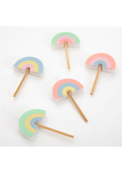 Meri Meri - Rainbow Candles - Gökkuşağı Mumlar - 5li