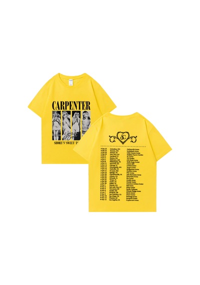 Flood Of Style Sab Rina Müzik Turu Baskı T-shirt Yüksek Kaliteli Tişört Erkek Kadın Saf Harajuku Boy T- Sarı