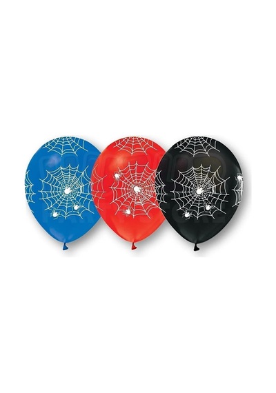 Spiderman Ağı Baskılı Balon 10 Adet 30 Cm Örümcek Adam Detaylı Temalı Konsept Doğum Günü Parti Balon Çok Renkli