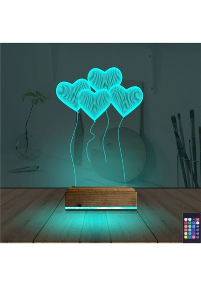 Luvivia Kalp Sevgiliye Hediye 3d Lamba - Masa Gece Lambası