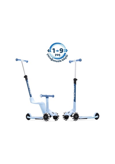 Smartrike Xtend Mini-ride 4 Aşamalı Büyüyen Oturaklı Scooter 1-9 Yaş Katlanabilir Led Tekerlekli Arctic Blue