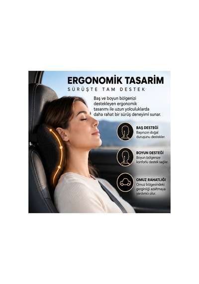 Velora Visco Araba Boyun Yastığı Ortopedik Oto Boyun Yastığı Araç Boyun Yastığı Seyahat Yastığı - 931468180