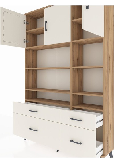 Arges Dolap 10 Raflı 4 Çekmeceli 3 Kapaklı 132x30x195 Çam-ayt... Çam Arges Dolap 10 Raflı 4 Çekmeceli 3 Kapaklı 132x30x195 Çam-ayt... Çam