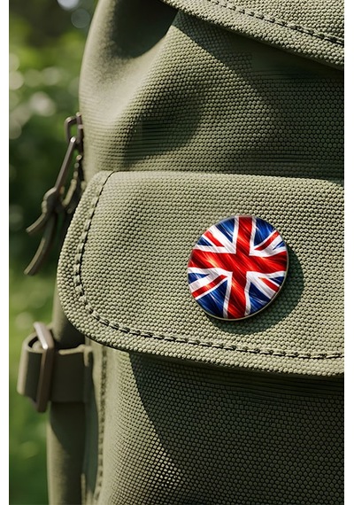 Birleşik Krallık United Kingdom Abstract Ülke Bayraklı Buton Rozet - 44 MM 5 Adet Çok Renkli