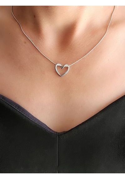 Kalpli Düğüm Loop Silver Gümüş Renkli Kolye