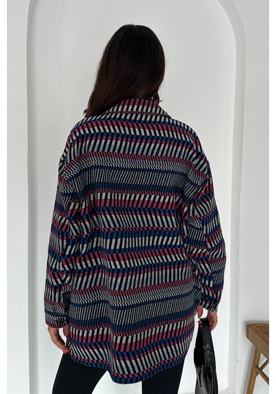 Asprin Fashion Uzun Gömlek Şeritli Siyah