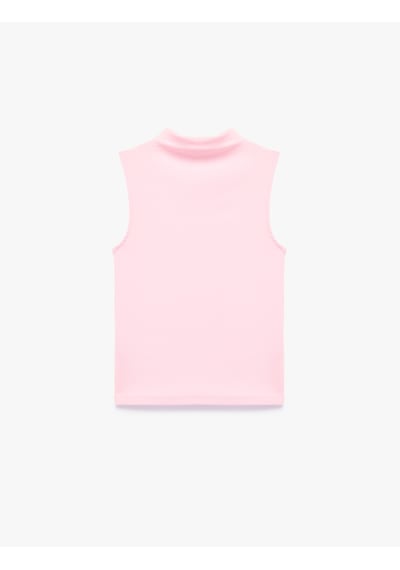 Koton Pamuklu Dik Yaka Slim Fit Kolsuz Body Pembe 7wak10056ek Gül