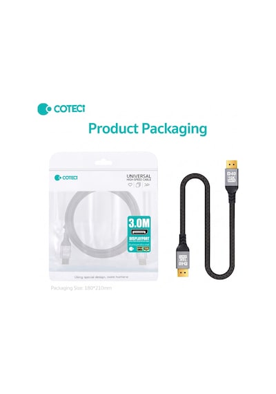 İki Ucu Erkek Dp 2.0 Displayport Kablosu 3 Metre 16k 60hz 8k 120hz 4k 144hz - 40gbps Örgülü Altın Uçlu Oyuncu Monitör Görüntü Kablosu
