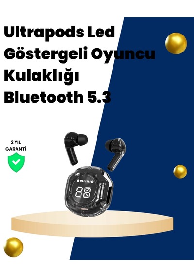Bluetooth 5.3 Kablosuz Kulaklık 30mm Sürücü Led Ekranlı Mikrofonlu Model