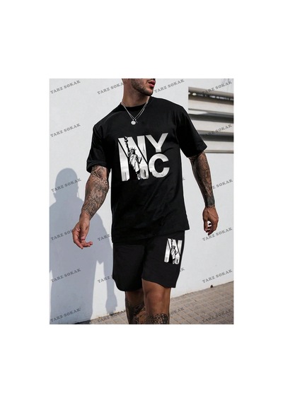 Alt/üst T-shirt Ve Şort Takımı Kod Alt173 Siyah