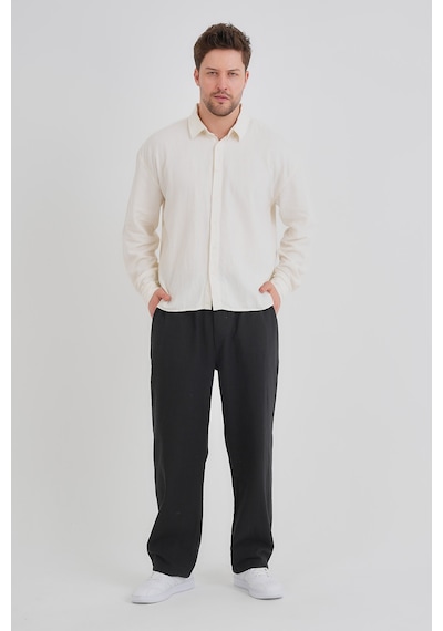 Redline Bond Keten Oversize Rahat Kalıp Premium Kumaş Basic Gömlek Beyaz Redline Bond Keten Oversize Rahat Kalıp Premium Kumaş Basic Gömlek Beyaz