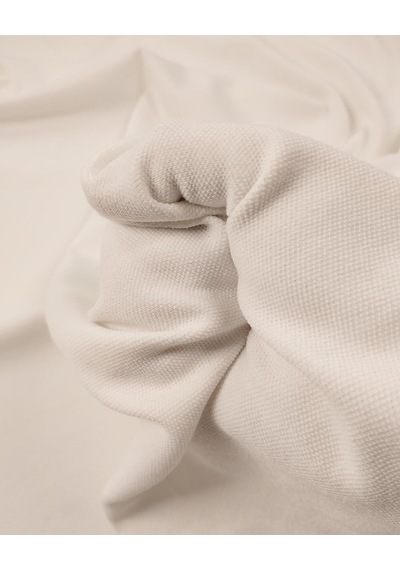 Beyaz Lacoste Görünümlü Örme Kumaş Esnek Tok Duruşlu Bluzluk & Elbiselik 140x220cm-11668