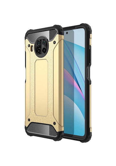 Ekılıf - Xiaomi Redmi Note 9 Pro 5g Uyumlu - Kılıf Çift Katman Zırh Tank Crash Military Kapak - Gold