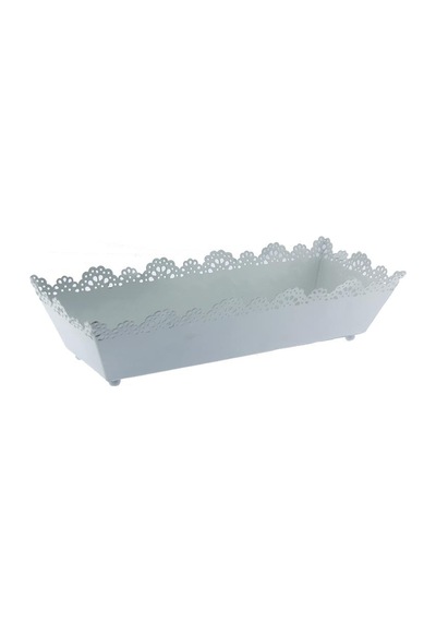 Mutluadim 12X31Cm Metal Tepsi Saksı Dikdörtgen Sepet