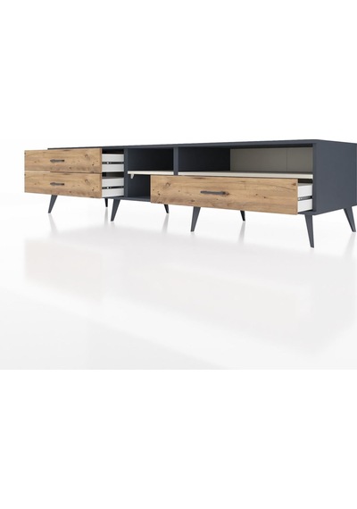 Kronos Tv Ünitesi 2 Raflı 3 Çekmeceli 220x59x51 Antrasit-aytaşı/çam Aytası/atlas Çam - Antrasıt Kronos Tv Ünitesi 2 Raflı 3 Çekmeceli 220x59x51 Antrasit-aytaşı/çam Aytası/atlas Çam - Antrasıt