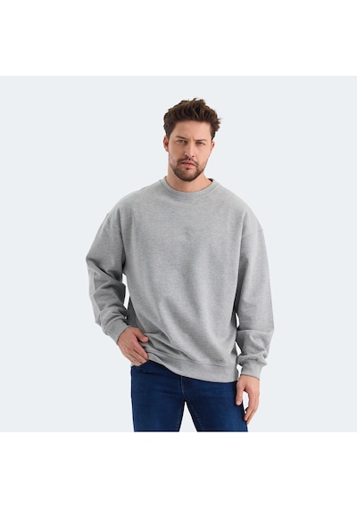 Slazenger VADIK Oversize Erkek  Gri Sweatshirt