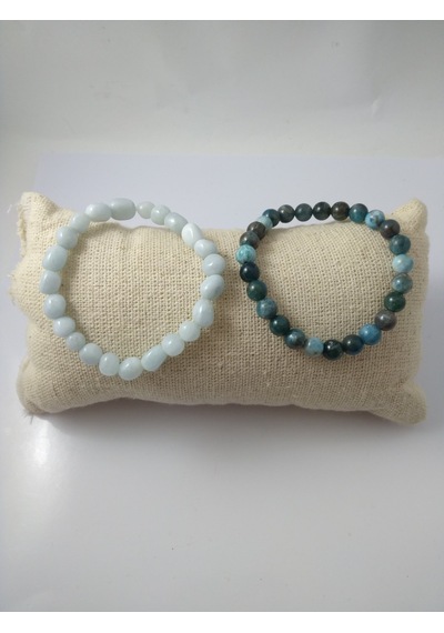 Akuamarin ve Apatit Taşı Bileklikler / Doğaltaş Unisex Bileklikle
