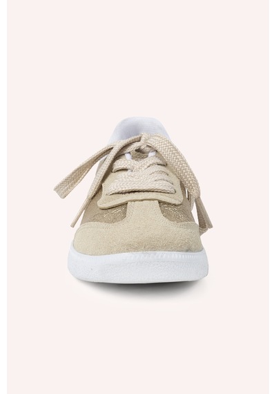 Panço Kız Çocuk Bağcıklı Parlak Gold Sneaker 2422gk10012 Sarı