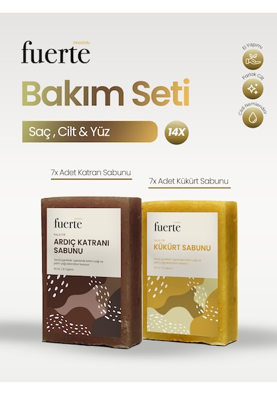 Doğal Bakım Seti Ardıç Katranı Sabunu & Kükürt Sabunu Saç, Cilt Ve Yüz İçin