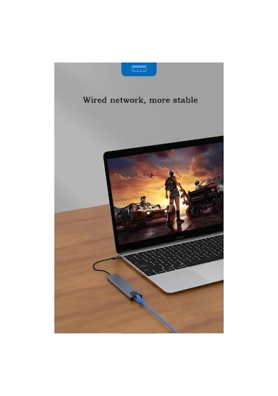 8 İn 1 Type C To 2 Port Usb 3.0 2 Sd Kart Tf Kart Hdmı Rj45 2pd Kablolu Adaptör İphone 15 Serisi Uyumlu Type C Girişli Android Cihazlara Uyumlu Zr38