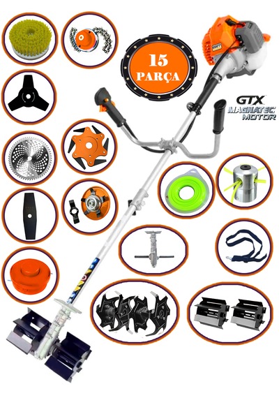 Eisenn German Power-f15 453 Seri Yan Tırpan + Akrobat Çapalama + Toprak Eşeleme 15 Parça Full Set