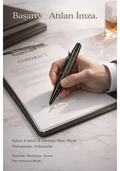 Faber-castell E-motion Pure Black Premium Tükenmez Kalem Metal Gövde, Mat Siyah Pvd Diğer
