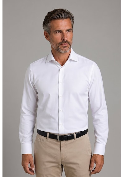 Bisse Beyaz Regular Fit Pamuk Cepsiz Klasik Uzun Yaka Gömlek Gmkls252204 D01