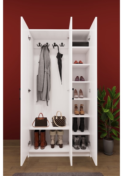 Asra Trend Lüks 3 Kapaklı Portmanto Askılı Vestiyer %100 Mdf Ayakkabılık Dolabı V07 Beyaz Asra Trend Lüks 3 Kapaklı Portmanto Askılı Vestiyer %100 Mdf Ayakkabılık Dolabı V07 Beyaz