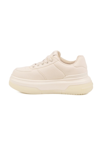 United Colors Of Benetton Beyaz Bağcıklı Cilt Memory Foam Kadın Spor Ayakkabı Bnı-12046 G