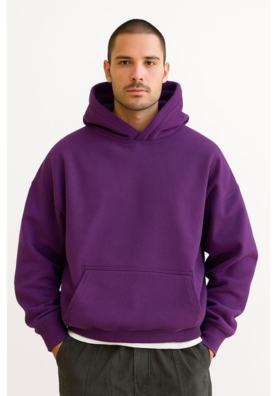 Ünisex Kapüşonlu Sweat Mor