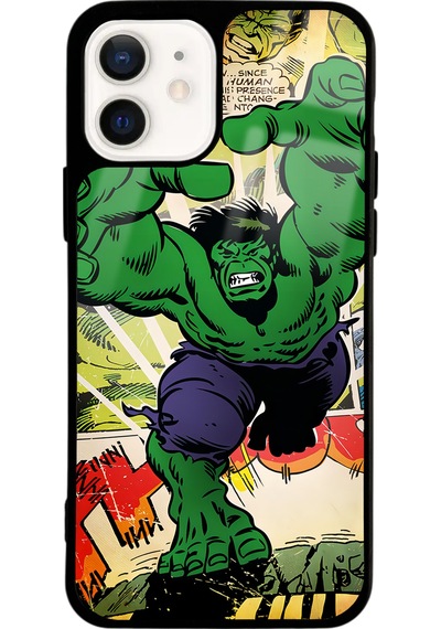 Apple Uyumlu iPhone 12 Hulk Tasarımlı Glossy Telefon Kılıfı Siyah