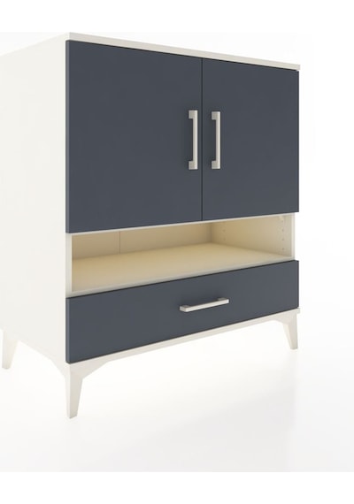 Hyperion Şifonyer 4 Raflı Tek Çekmeceli 2 Kapaklı 88x44x96 Aytaşı-antrasit Aytası