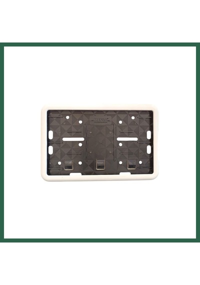 Bezos Çerçeveli Motor Plakalık Plaka Altlığı Beyaz 17x26 Cm Bzs01
