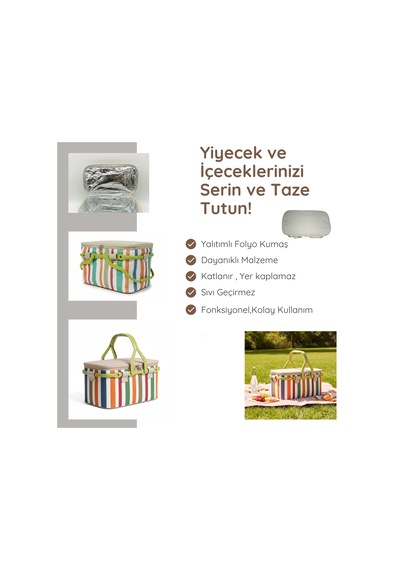 25 Lt Piknik Sepeti 1308 Picnic Bag -330 Karışık/Çok Renkli
