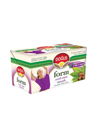 Doğuş Form Yeşil Çaylı Tarçınlı Karışık Bitki Süzen Poşet Çay 20 x 2 G