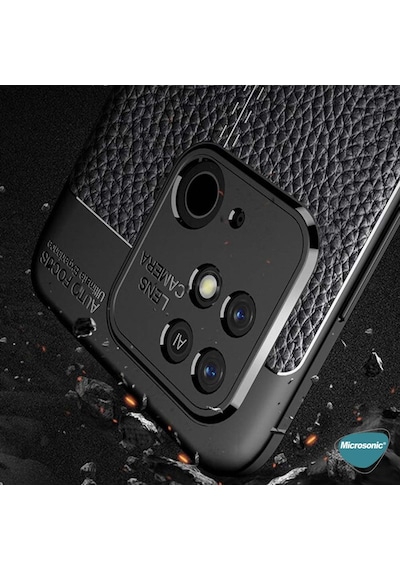 Microsonic Xiaomi Poco C40 Kilif Deri Dokulu Silikon Lacivert 557081713