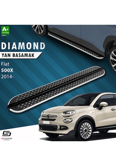 S-dizayn Fiat 500x Diamond Krom Yan Basamak 173 Cm 2014 Üzeri