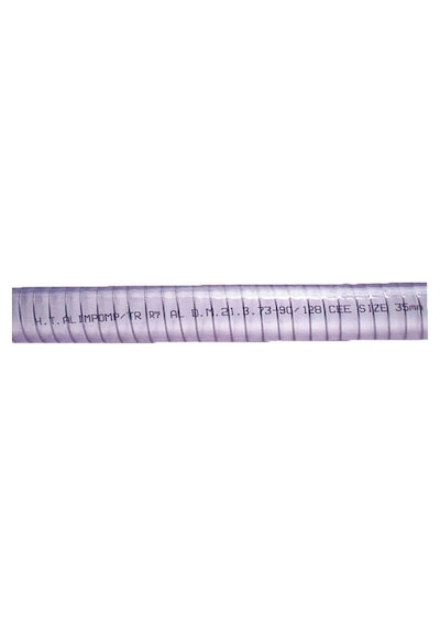 Sıvı Atık-Su Transfer Hortumu  PVC Beyaz Çelik Telle Güçlendir