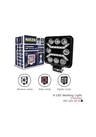 Niken Off Road Sis Lambası Çalışma Lambası Pro 8 Led Kare 3 Fonksiyonlu