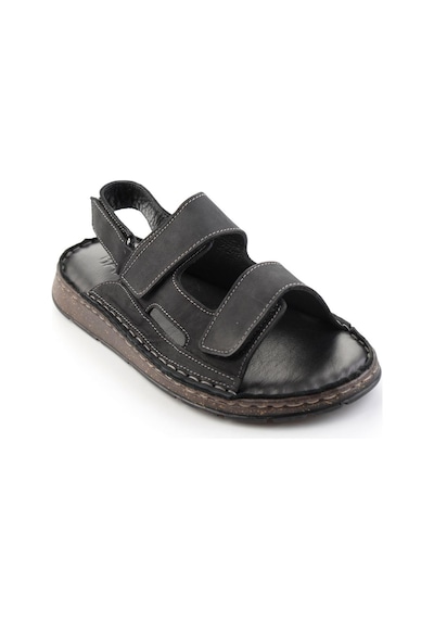 Siyah Hakiki Deri Erkek Sandalet E05433011501