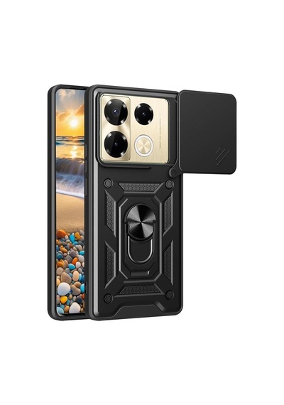 İnfinix Note 40 Pro 5g İle Uyumlu Kılıf Magnetik Standlı Kamera Korumalı Sürgülü Kapak