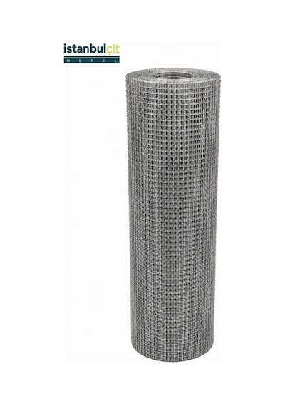 İstanbul Çit Metal Kafes Tel 1,00 Mm 10x10 Mm Göz Aralığı Kaynaklı Bahçe Çiti Ve Kafes Teli Galvaniz