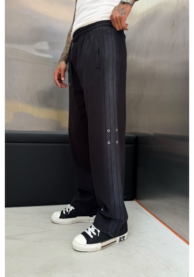 Hiccup Nomarc Geniş Paça Elastik Belli Jogger Pantolon Siyah